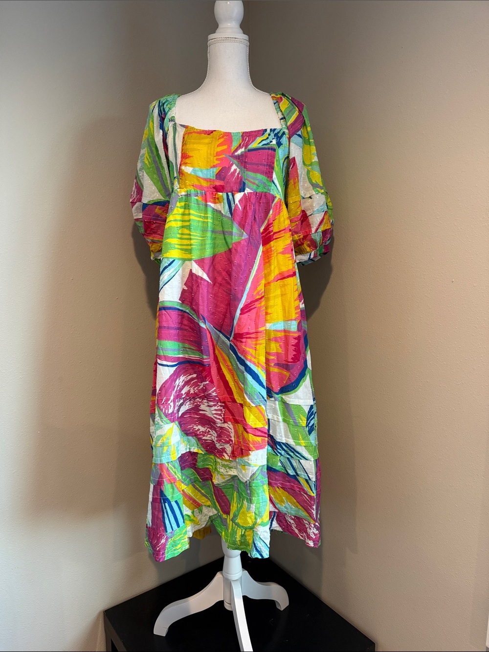 Farm Rio | Rainbow Leaves Midi Dress | XL - Picture 3 of 10